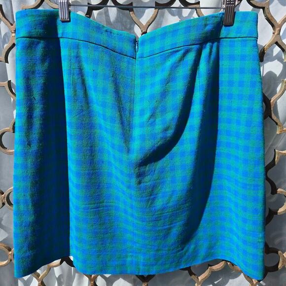 J.Crew Womens Tweed Gingham Mini Skirt 14 Checkered Wool Blend Spring Preppy - Picture 6 of 10